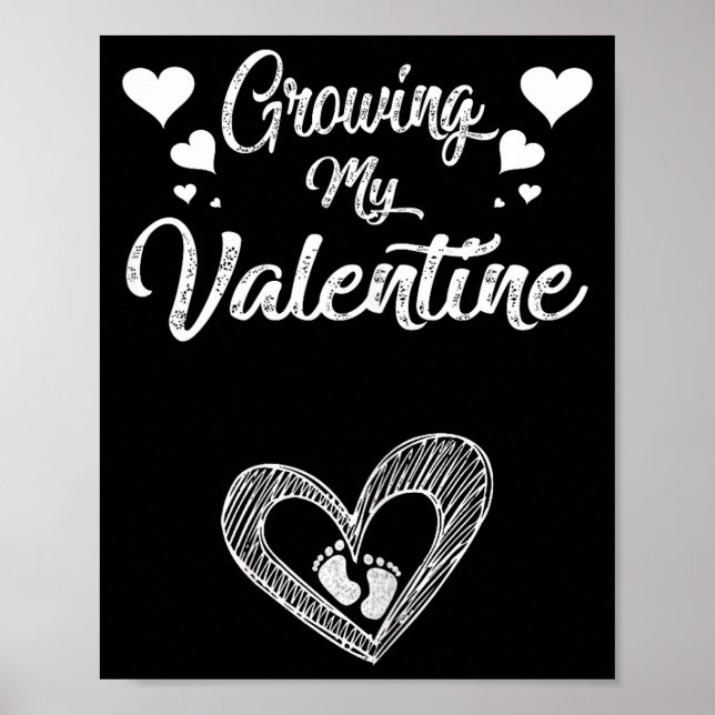 Poster Growing My Valentine Pregnancy New Mom Valentines  (Frente)