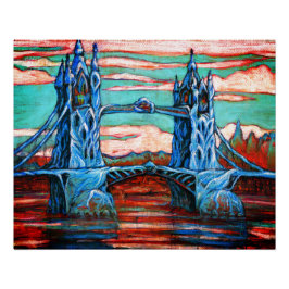Pôster Growing Tower Bridge em uma fantasia Londres
