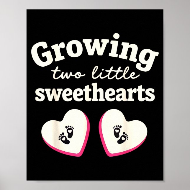 Poster Growing Two Little Sweethearts Valentines Pregnanc (Frente)