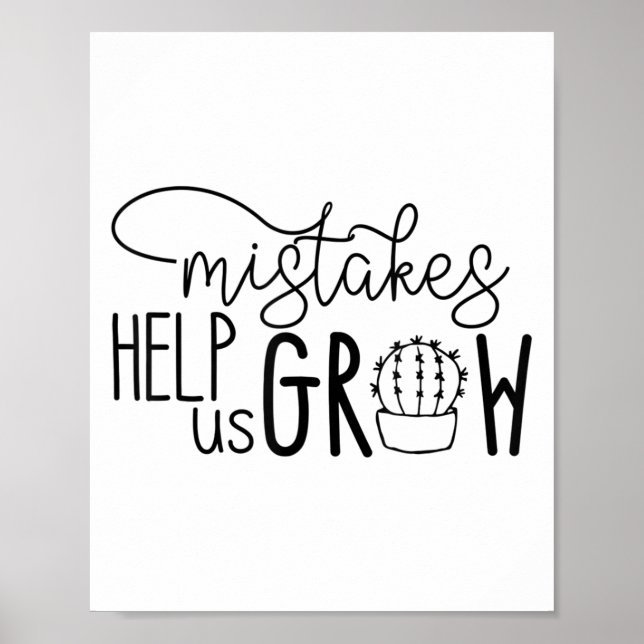 Poster Growth Mindset Teacher Mistakes Help Us Grow Men W (Frente)