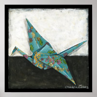 Grua Origami com Designs Florais