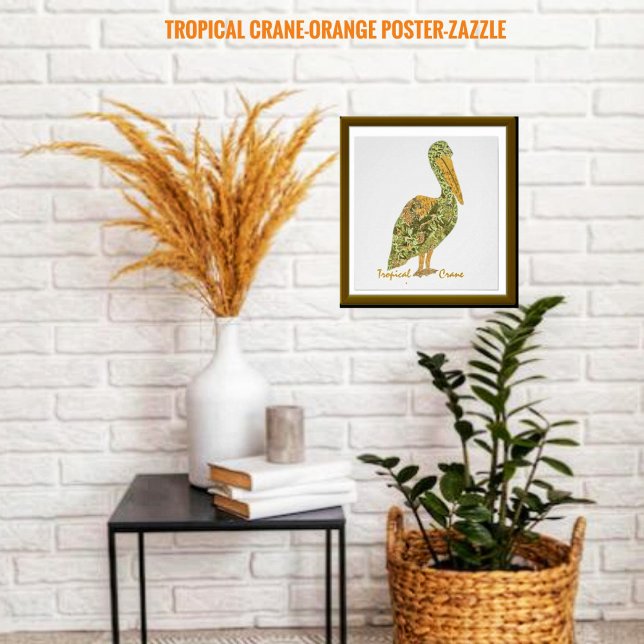 Pôster Grua Tropical-Laranja (Criador carregado)
