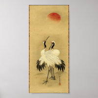 Gruas japonesas e Sun do século XVIII