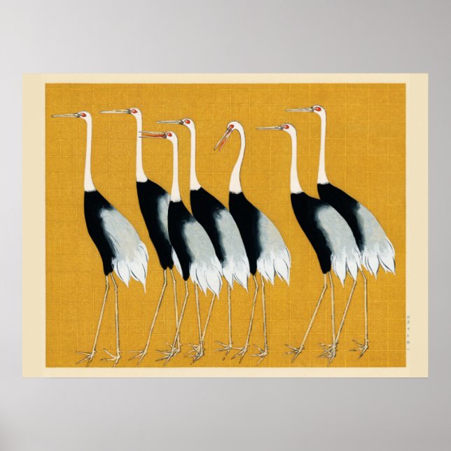 Poster Gruas Místicas: Harmonia em Dourado (Frente)