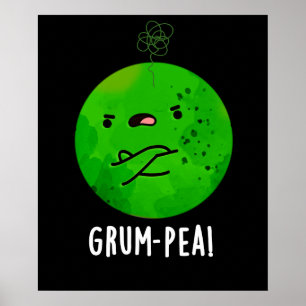 Poster Grum-pea Funny Veggie Pun Dark BG