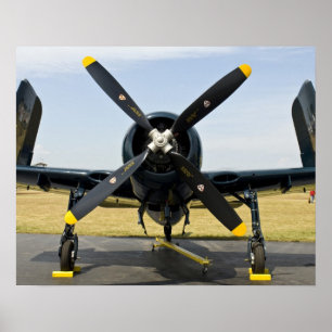 Poster Grumman F8F Bearcat caça embarcado da Marinha em