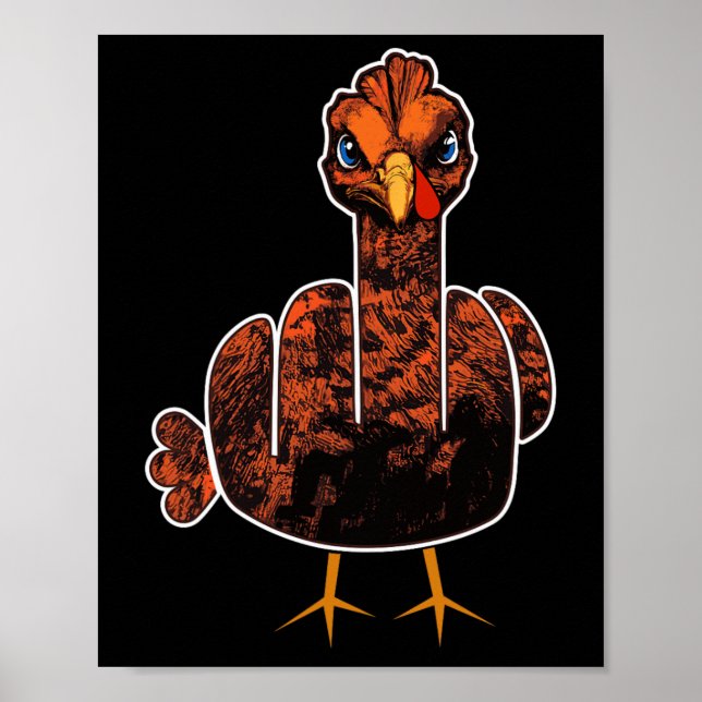Poster Grumpy Ação de Graças Turquia (Frente)