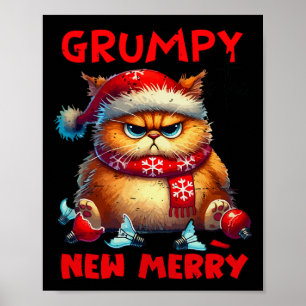 Poster Grumpy É O Novo Feliz Gato De Natal Sarcástico Cu