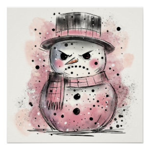 Pôster Grumpy Snowman