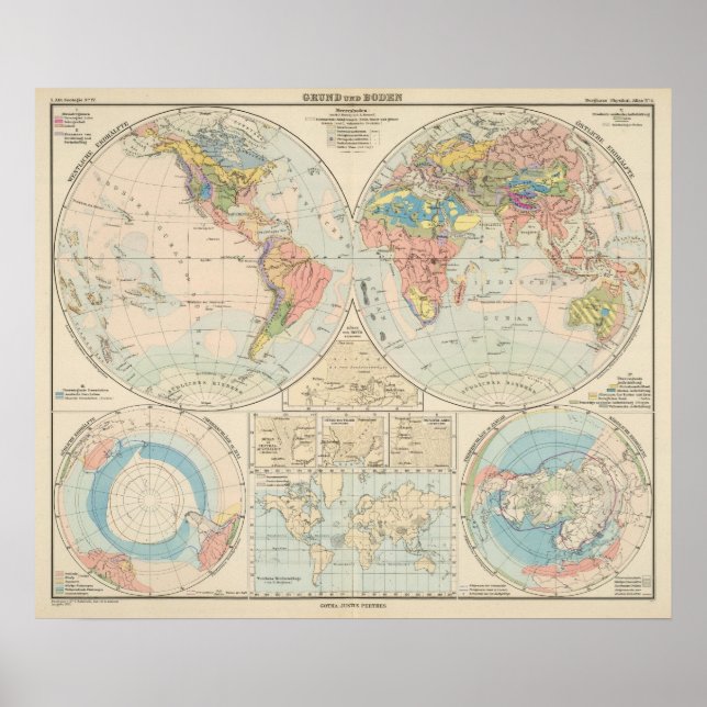 Pôster Grund u Boden - Mapa do Atlas do Solo (Frente)