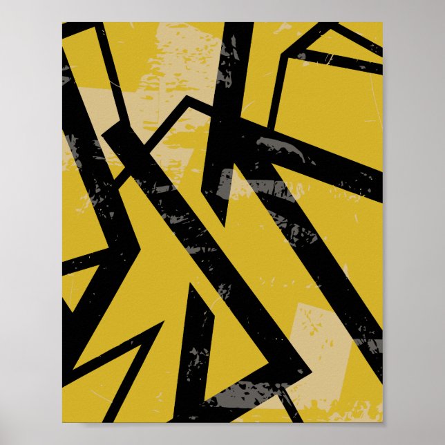 Poster Grunge Abstrato Geométrico Design (Frente)