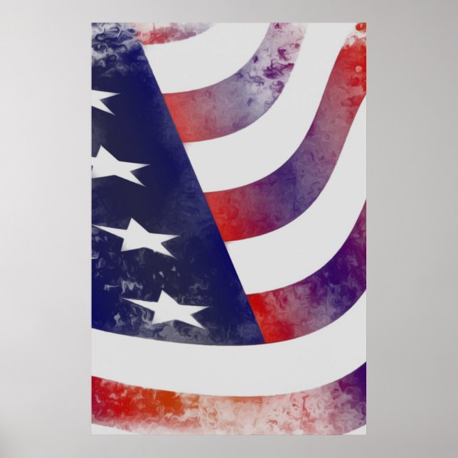 Poster Grunge American Flag (Frente)