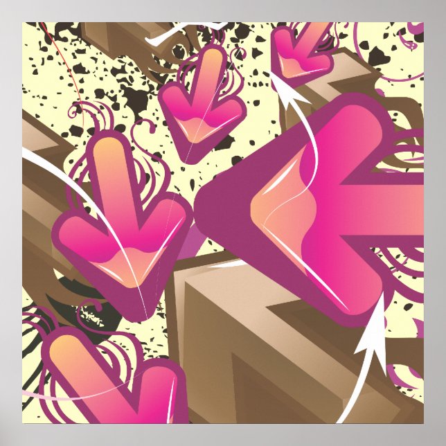 Pôster Grunge Arrows (Frente)