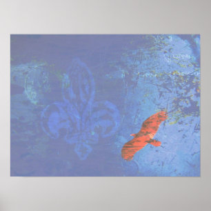 Pôster Grunge Azul Soar