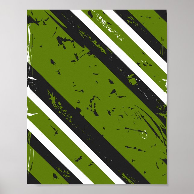 Poster Grunge Diagonal Stripes Abstract Design (Frente)