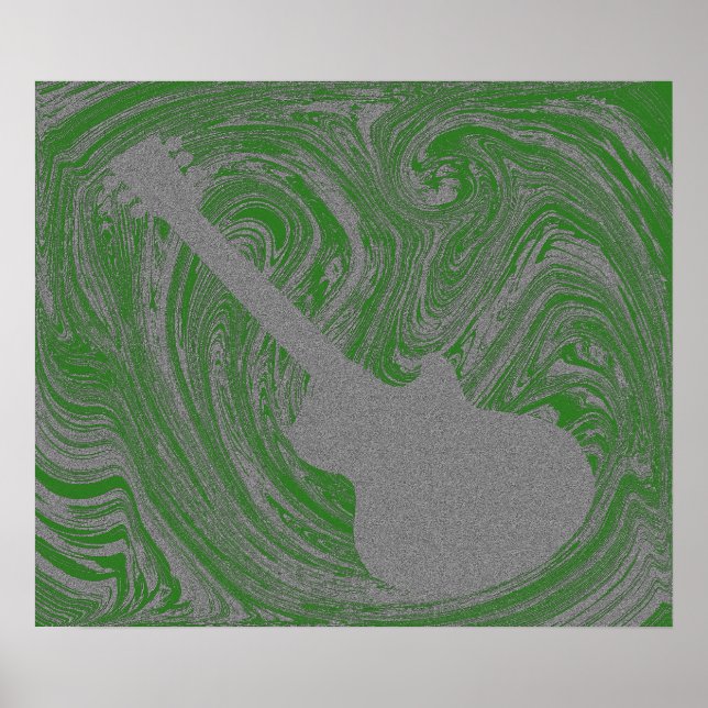 Poster Grunge Guitar Poster, Verde (Frente)