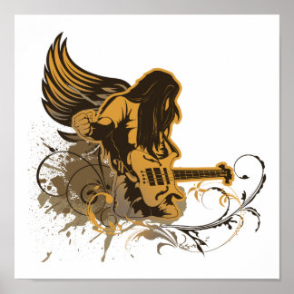Pôster grunge guitarra angel