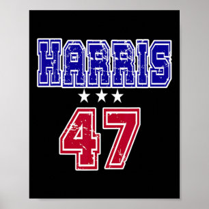Poster Grunge Kamala Harris 2024 Para O Presidente N.O 47