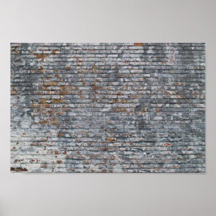 Poster Grunge White Brick Wall Canvas