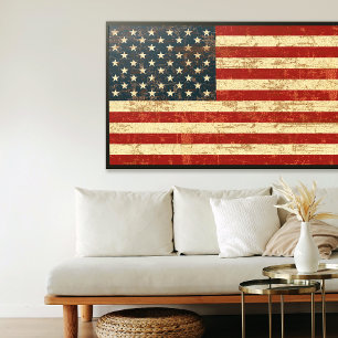 Pôster Grungy American FLag