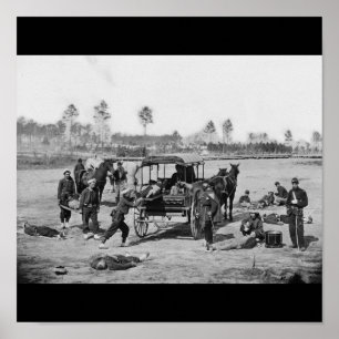 Pôster Grupo da ambulância da guerra civil