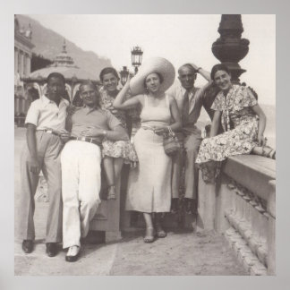 Pôster Grupo de amigos em Cannes, 1930