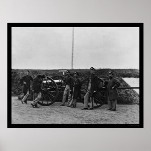 Pôster Grupo de arma de Massachusetts no forte Totten