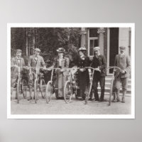 Grupo de ciclistas da Edwardian, início dos anos 1