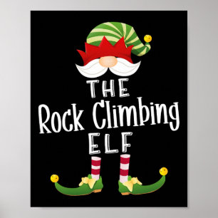 Poster Grupo de Elfo de Escalada em Rocha Natal Piadas de
