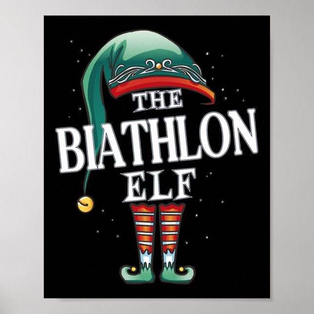 Poster Grupo de Natal Biathlon Elf Xmas Partido Pajama (Frente)