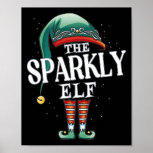 Poster Grupo de Natal Sparkly Elf Partido Xmas Pajama