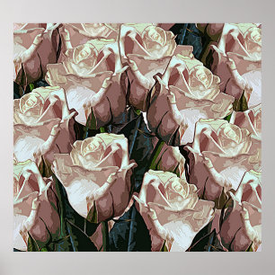 Poster Grupo de rosas: floral colorido.