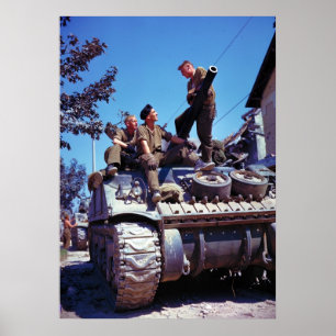Poster Grupo de um tanque de Sherman ao sul de Vaucelles
