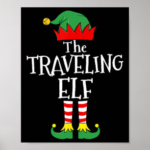Poster Grupo Familiar de Natal do Elfo Viajante Correspon