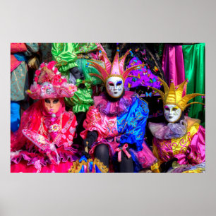 Poster Grupo No Figurino Do Carnaval, Veneza