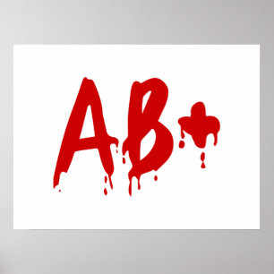 Pôster Grupo sanguíneo AB+ Hospital positivo do #Horror