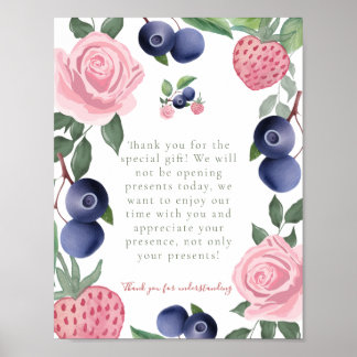 Poster Grupo Strawberry e Blueberry Obrigado Sinal de pre