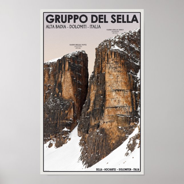 Poster Gruppo del Sella - Nove e Dieci (Frente)