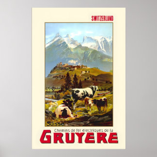 Poster Gruyere Friburgo Suíça Suíça Montanhas Alpes