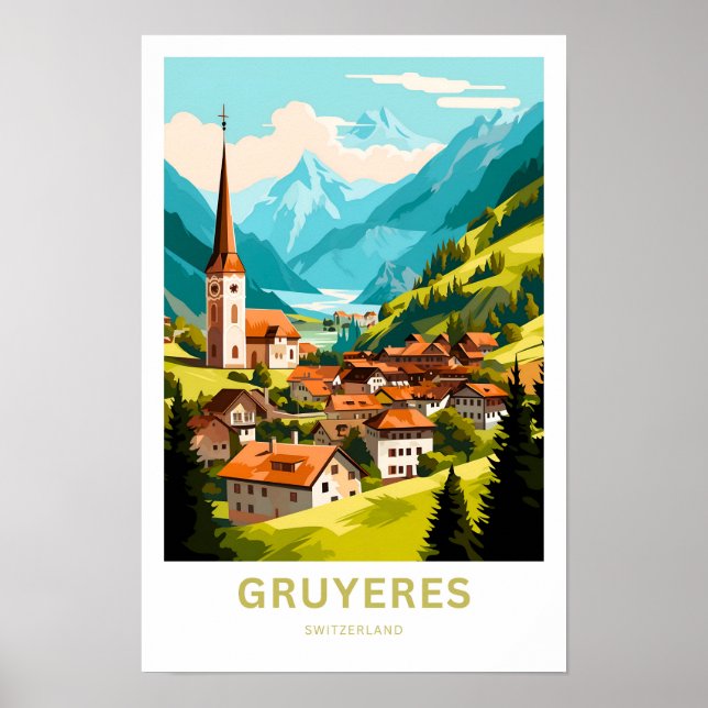 Poster Gruyeres Suiça Viagem (Frente)