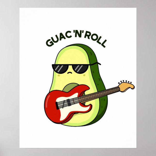 Poster Guac E Roll Cute Rocker Avocado PUn (Frente)