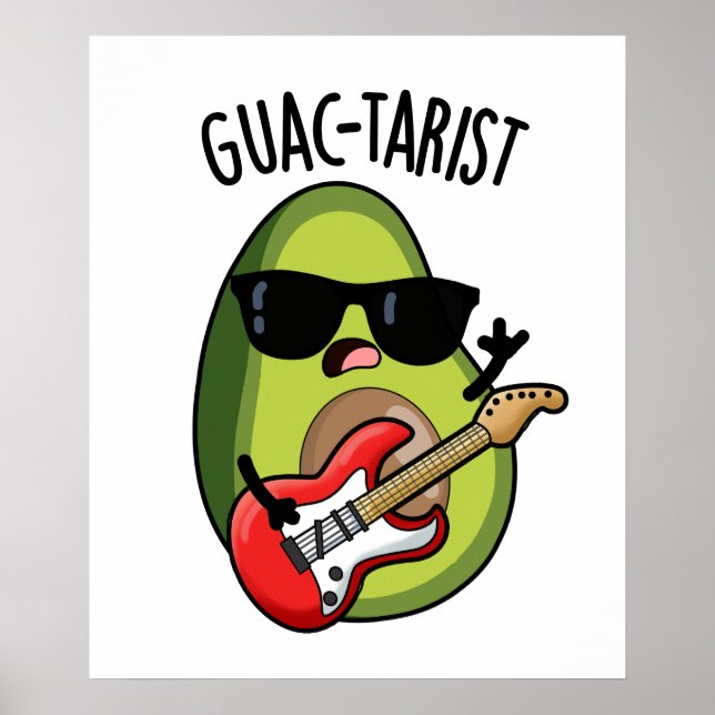 Poster Guac-tarist Funny Avocado Pun (Frente)