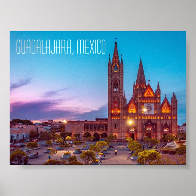 Poster Guadalajara, Igreja do México (Frente)