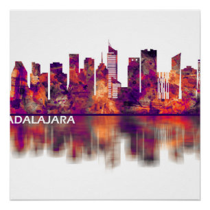 Pôster Guadalajara Mexico Skyline