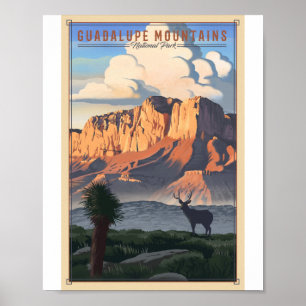 Poster Guadalupe Montanhas Parque Nacional Litho Trabalho
