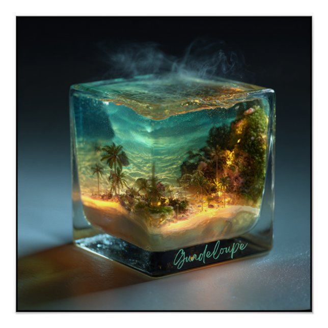 Pôster Guadeloupe Éternelle: Paradis Tropical Encapsulé (Frente)