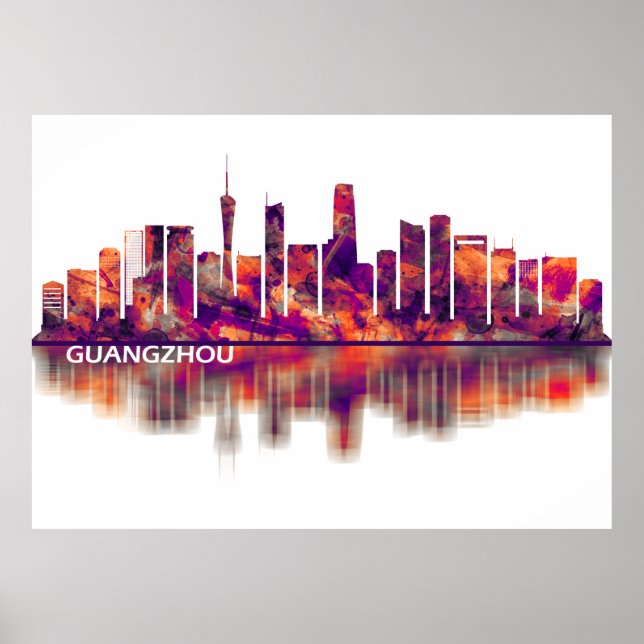 Poster Guangzhou China Skyline (Frente)
