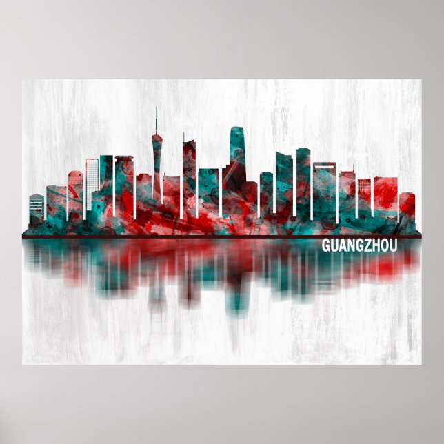 Poster Guangzhou China Skyline (Frente)