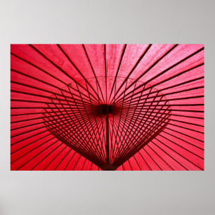 Poster Guarda-chuva de papel vermelho
