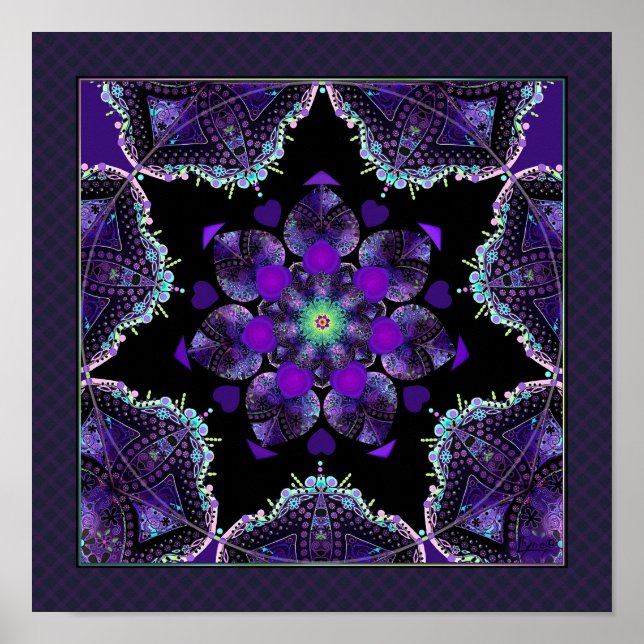 Poster Guarda-chuva e corações roxos .7 (Frente)